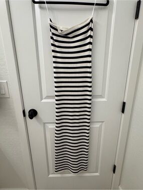 Edikted Striped blue and White midi Dress tube top